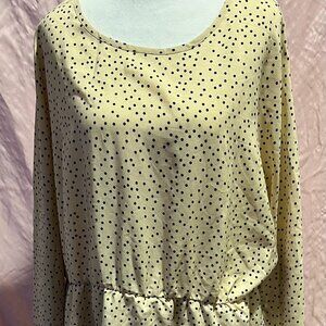 Slightly worn SHEIN curve Sz 2XL off white polka dot dress